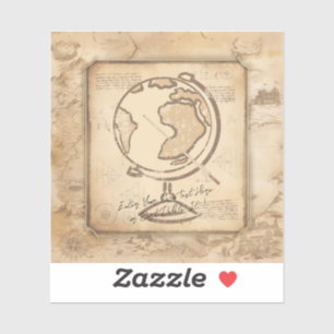 Sticker Vintage Globe. Géographie et histoire Cadeau de l'
