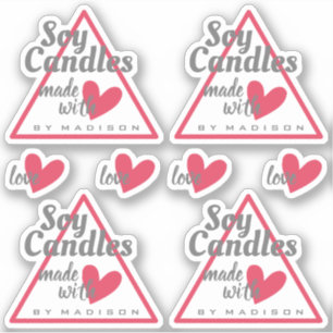 Sticker Vintage gris rouge fait avec des bougies de soja d