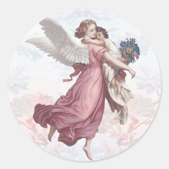 Sticker vintage Guardian Angel Classic Round (Devant)