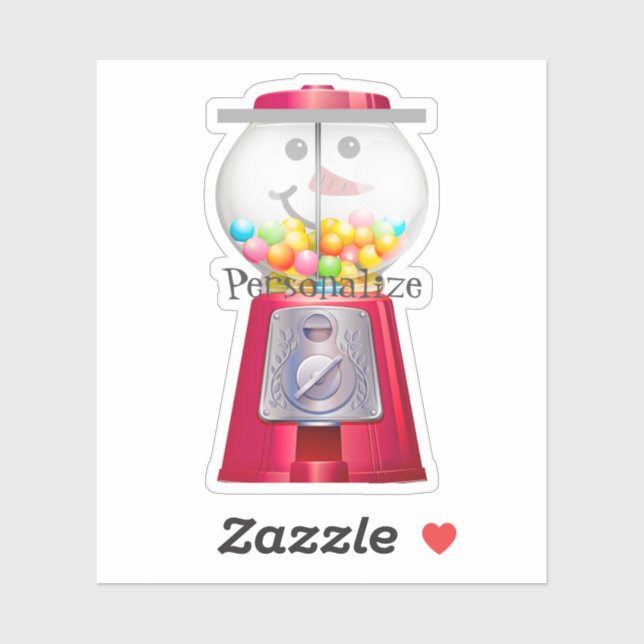Sticker Vintage Gumball machine boule de neige (Feuille)