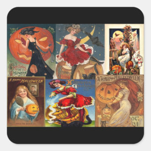 Sticker vintage Halloween Femmes Montage