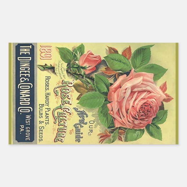 Sticker Vintage Heirloom Roses publicité couvertur (Devant)
