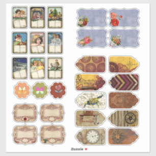 Sticker Vintage Illustré Jornal Planner Scrabooking