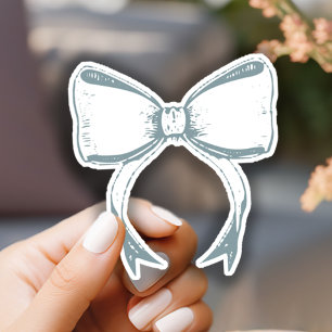 Sticker Vintage Intemporel Baby shower floral bleu