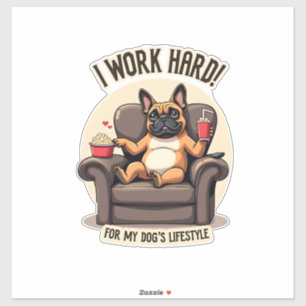 Sticker Vintage Je Travaille Dur pour le Style de Vie de M