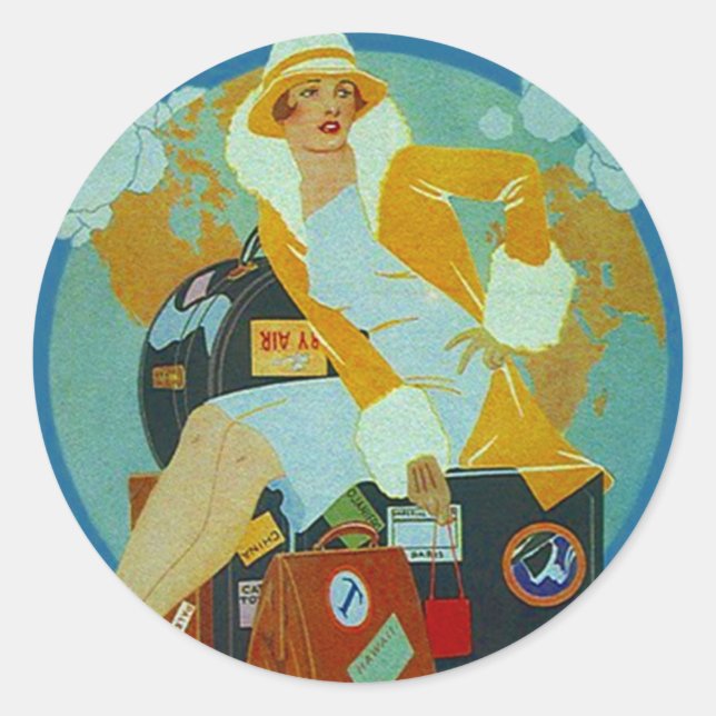 Sticker vintage Jet-Setter Stickers bagage de voya (Devant)