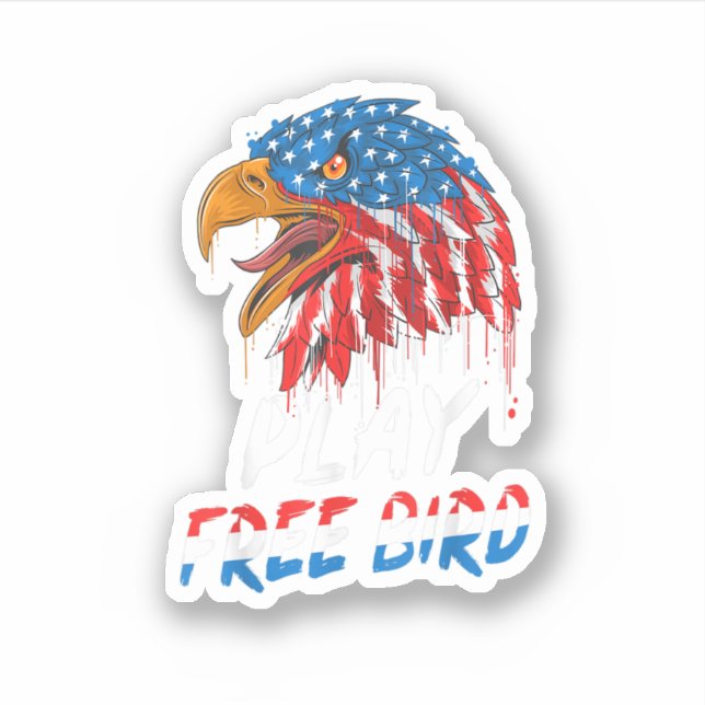 Sticker Vintage Jouer gratuitement Oiseau Bald Eagle Améri (Devant)