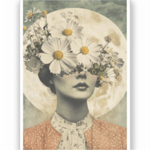 Sticker Vintage Lune - Boho Vintage Élégance