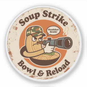 Sticker Vintage Noodle Bowl Combat Gamer Amusant