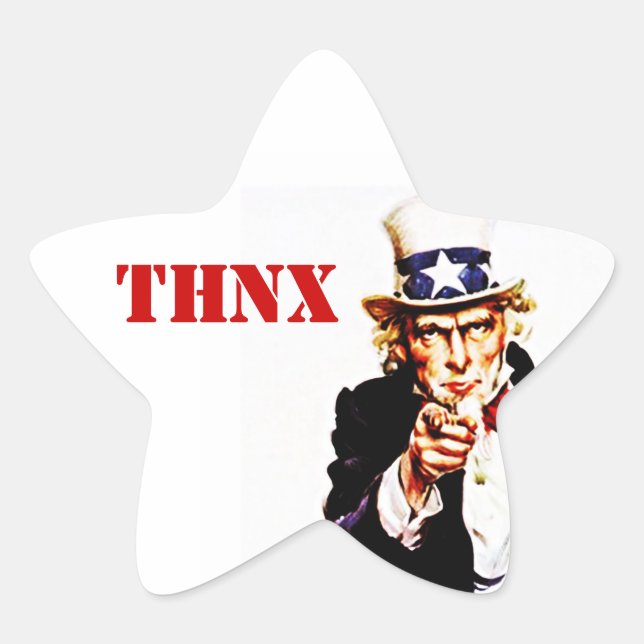 Sticker Vintage Oncle Sam THNX Pour Votre Service (Devant)