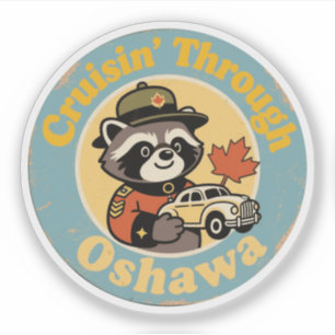 Sticker Vintage Oshawa Ontario Motor City Amusement