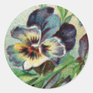 Sticker vintage Pansy Round