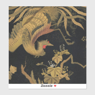 Sticker Vintage Phoenix Gold Black Bird japonais