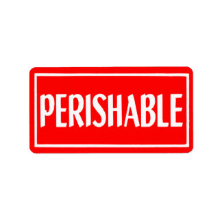 Sticker vintage pour denrées périssables rouges et