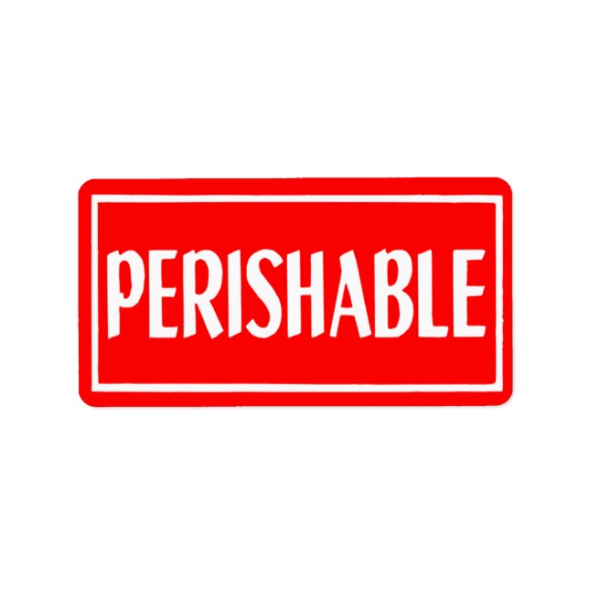 Sticker vintage pour denrées périssables rouges et (Devant)