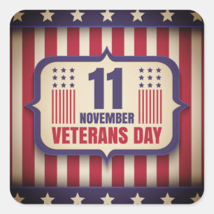 sticker vintage pour la journée des vétérans