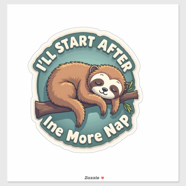 Sticker Vintage Procrastination Sloth Funny Student Shirt  (Feuille)