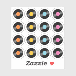 Sticker Vintage Record Vinyls Retro Music Bujo Planner