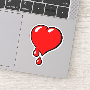 Sticker Vintage Red Bleeding Heart Liberal Pop Art