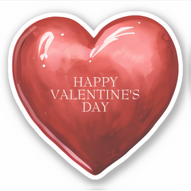 Sticker Vintage Red Heart Valentine's Day (Devant)