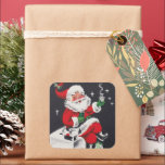 sticker vintage rétro Christmas Holiday Père Noël<br><div class="desc">conception par www.etsy.com/Shop/VanityFlairDesign</div>