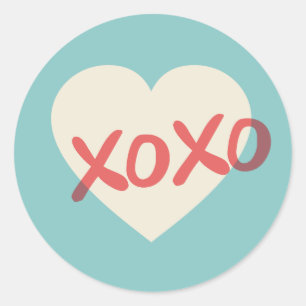 Sticker vintage Retro Heart XOXO Valentine's Day