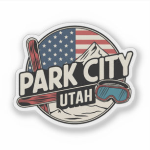 Sticker Vintage Retro Park City Utah Mountain cadeaux