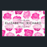 Sticker vintage rose roses 'Save the Date'<br><div class="desc">Joli,  lumineux,  romantique motif floral avec de beaux roses sur un arrière - plan léger. Classique,  moderne et tendance,  facile à customiser avec vos propres noms et détails.</div>