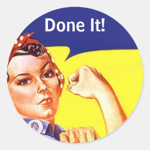Sticker Vintage Rosie Le Riveter L'A Fait ! OU?