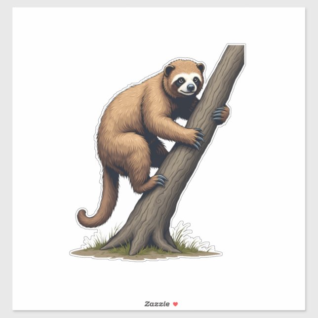 Sticker Vintage Sloth Drawing Wildlife Graphic (2) (Feuille)