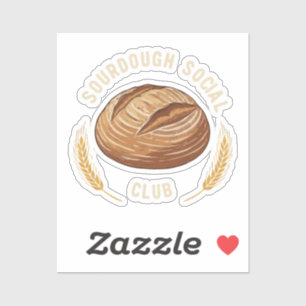 Sticker Vintage Sourdough Social Club Cuisson de pain ar