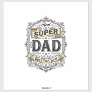 Sticker Vintage Super Papa Badge Conception de T-Shirt_1