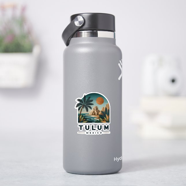 Sticker Vintage Tulum Mexico Travel (HydroFlask)