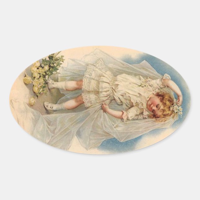 Sticker Vintage Victorian Bride Roses Mariage Gown (Devant)