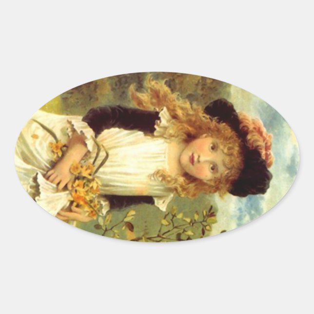 Sticker Vintage Victorian PinaForge Girl Daffodiqu (Devant)