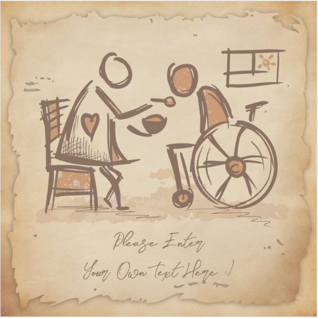 Sticker Vintage Vieux Mode Aide-soignant, Infirmière (Devant)