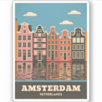 Vintage voyage Amsterdam Pays-Bas Canal Maisons