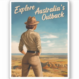 Sticker Vintage voyage Australie Outback Retro Pittoresque