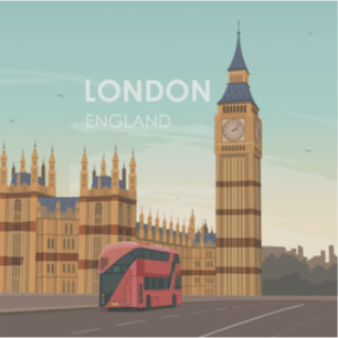 Sticker Vintage voyage Big Ben Londres