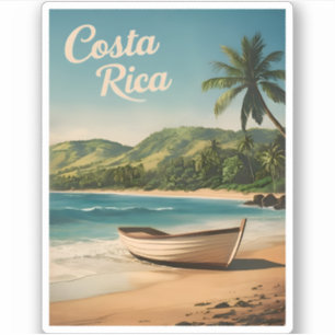 Sticker Vintage voyage Costa Rica Bord de mer Rétro Pittor