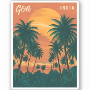 Sticker Vintage voyage Goa India Mer Retro Pittoresque