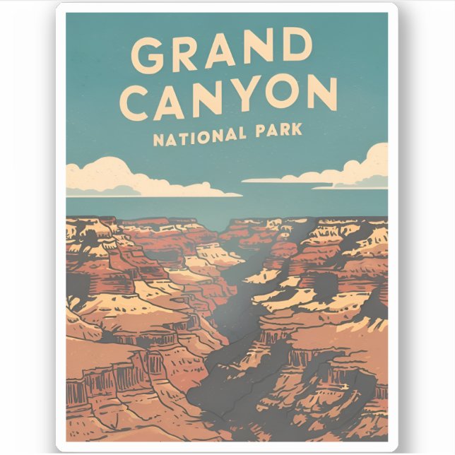 Sticker Vintage voyage Grand Canyon Rétro Pittoresque (Devant)