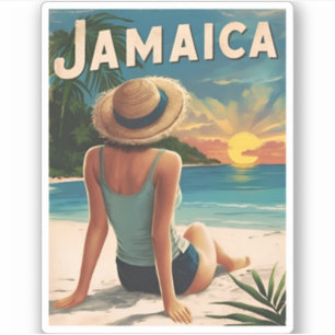 Sticker Vintage voyage Jamaïque Tropical Beach Retro Pitto