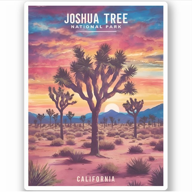 Sticker Vintage voyage Joshua Tree National Park Retro (Devant)