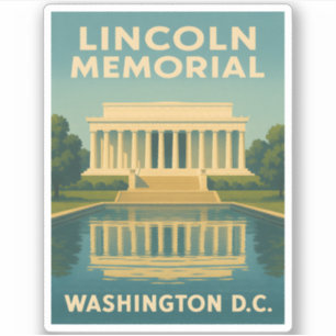Sticker Vintage voyage Lincoln Memorial Washington DC