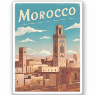 Sticker Vintage voyage Maroc Afrique du Nord Rétro Pittore