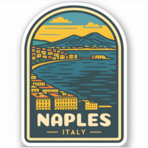 Sticker Vintage voyage Naples Italie Retro Pittoresque Côt