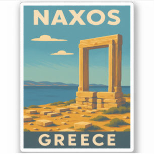 Sticker Vintage voyage Naxos Grèce Côte Rétro Pittoresque