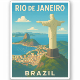 Sticker Vintage voyage rétro Rio de Janeiro Brésil Pittore
