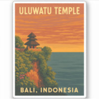 Vintage voyage rétro Uluwatu Temple Bali Balnéaire